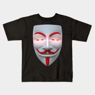 V vendetta anonymous mask Kids T-Shirt